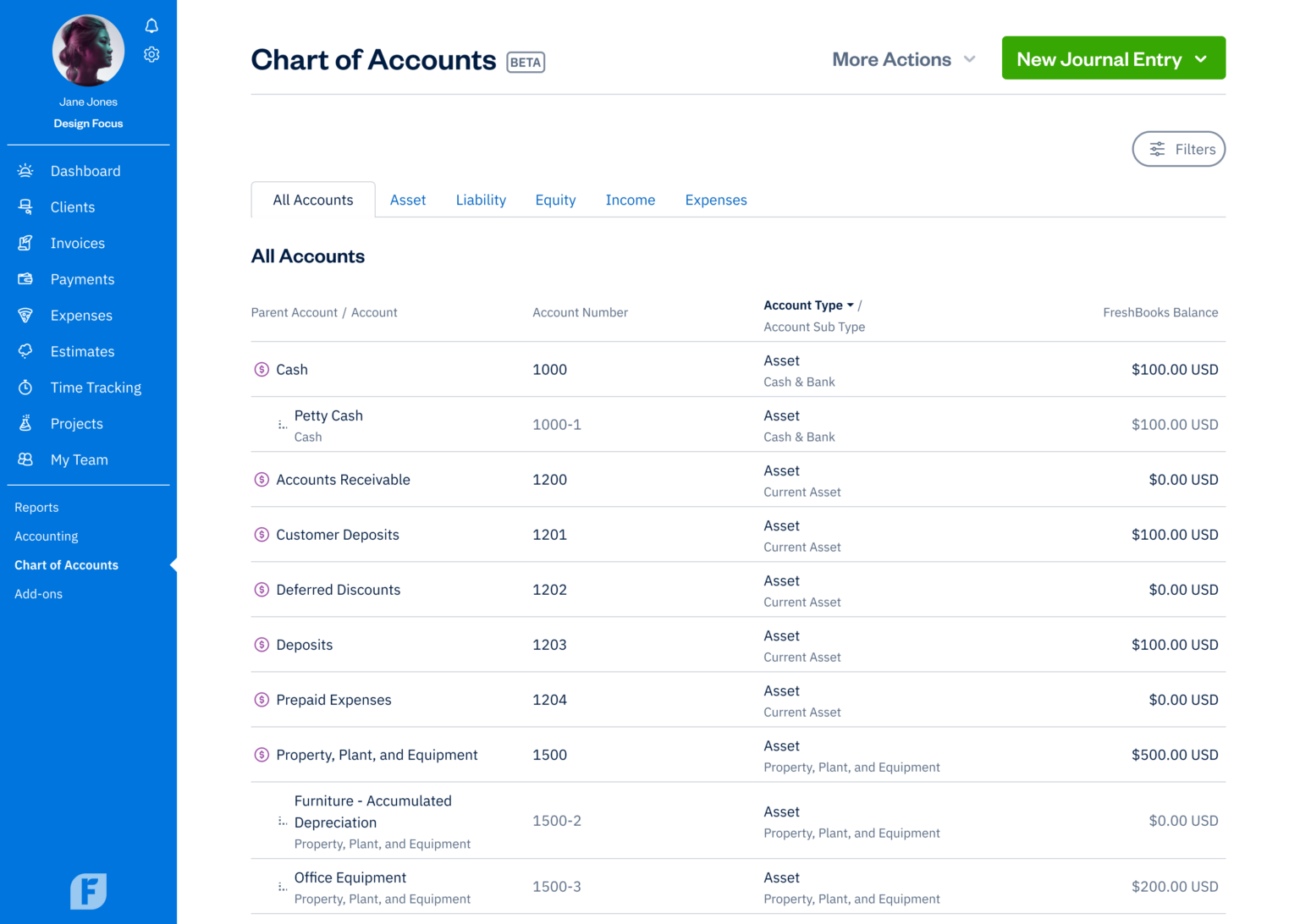 chart of accounts