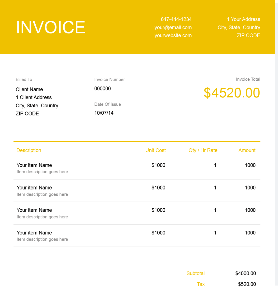 PDF Invoice Template