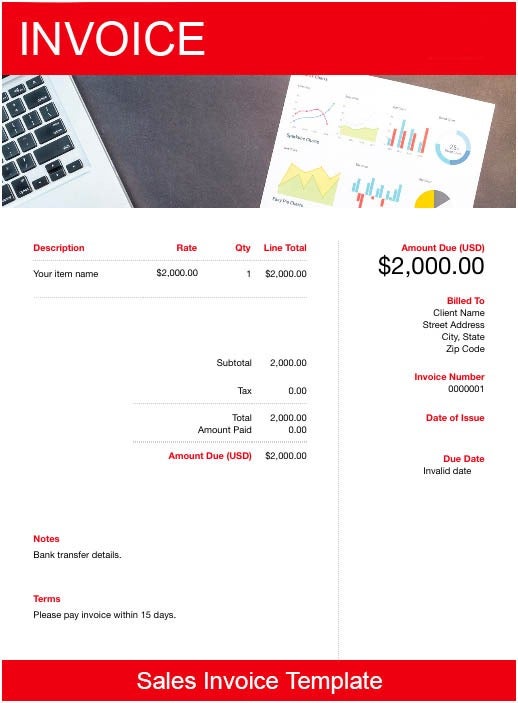 sales invoice template 2