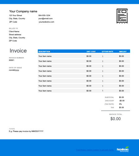 Pro forma Invoice Template Excel