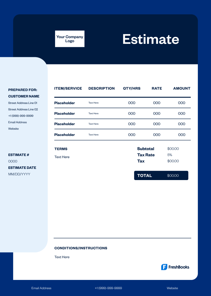 Contractor Estimate Template - Style 6