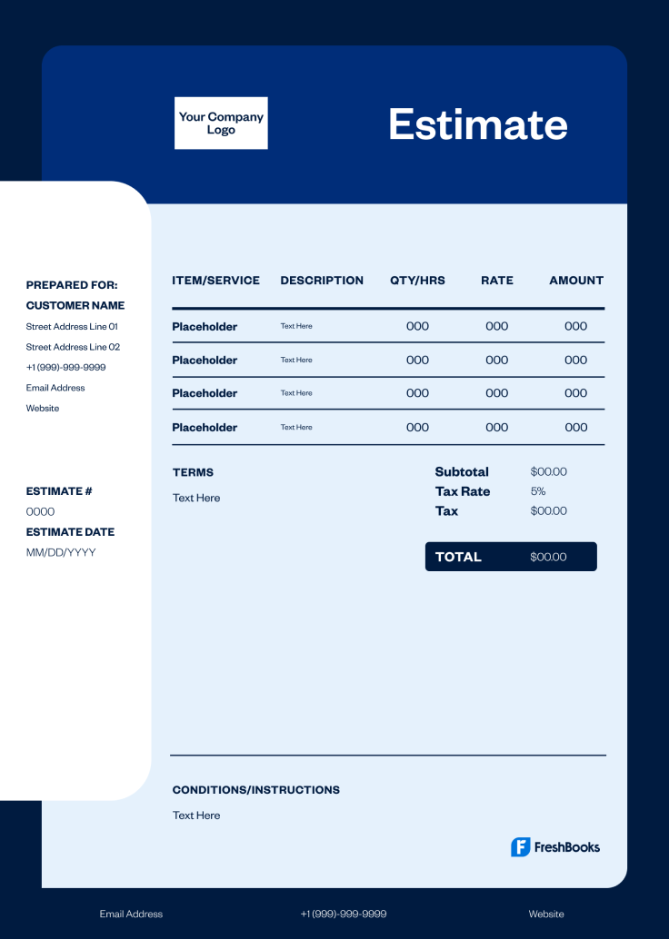 Contractor Estimate Template - Style 7