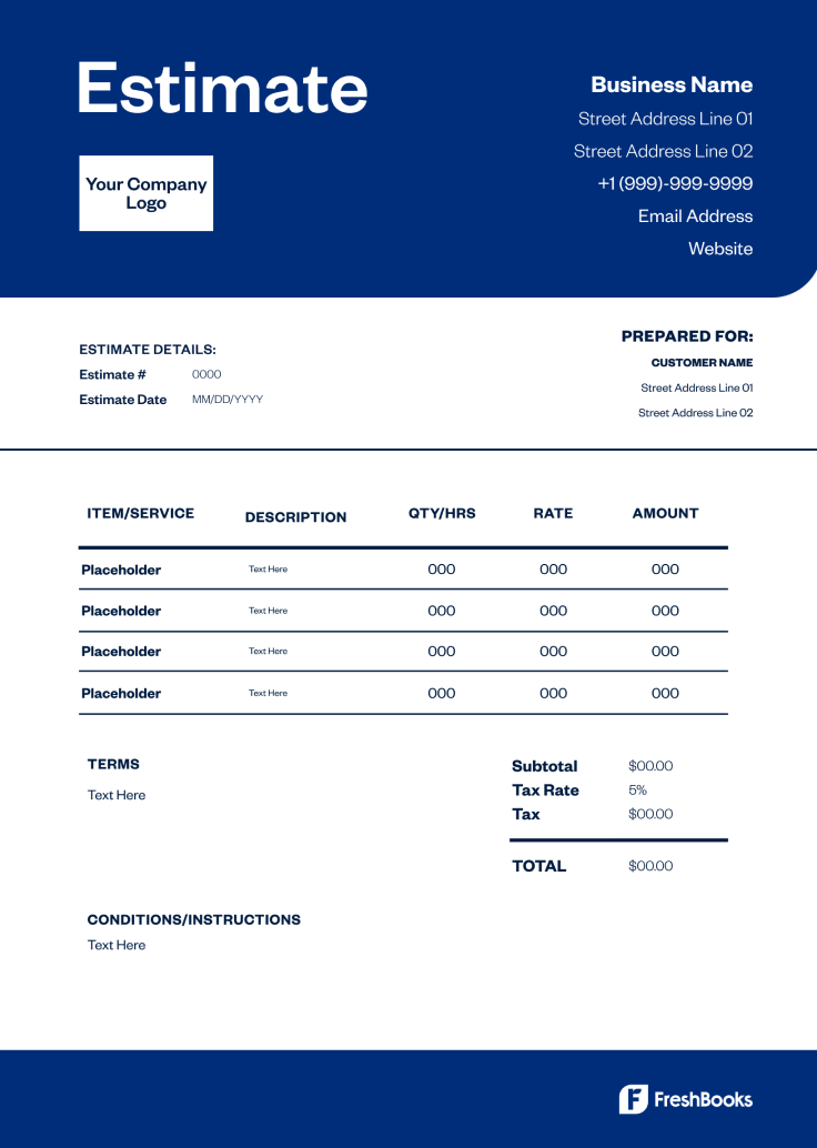 Drywall Estimate Template - Style 1