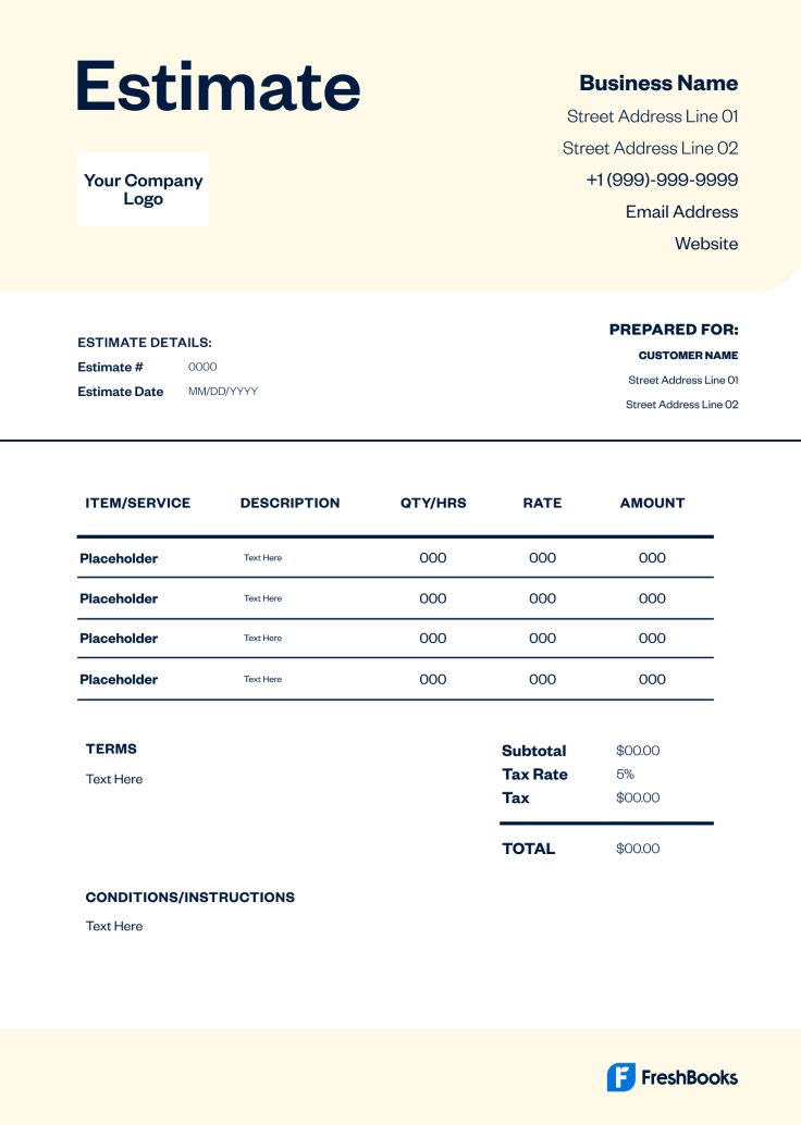 Drywall Estimate Template - Style 2