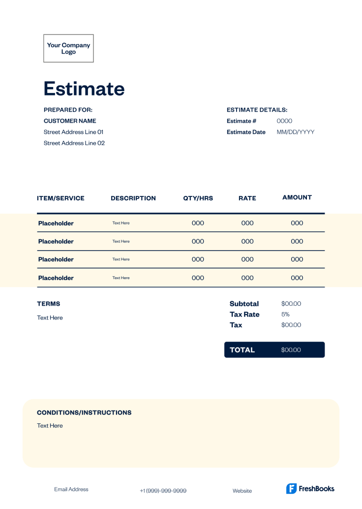 Flooring Estimate Template - Style 8