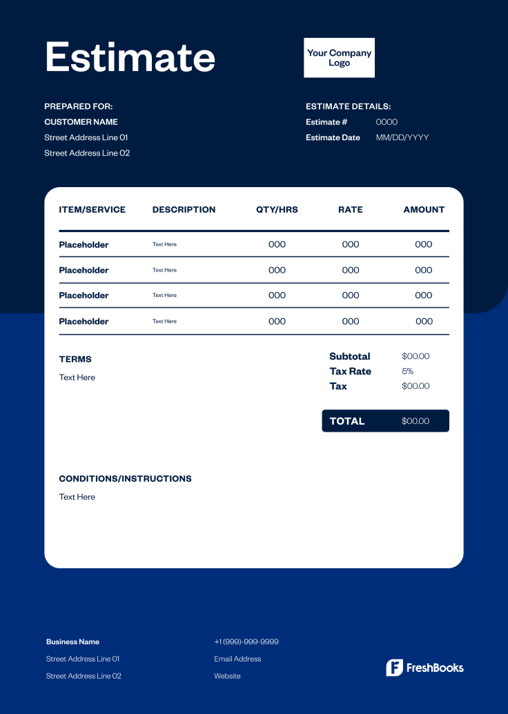 Plumbing Estimate Template - Style 11