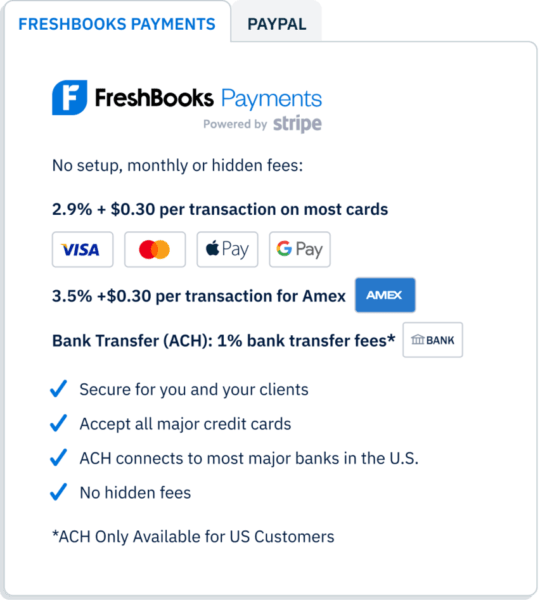 Freshbooks Payments 