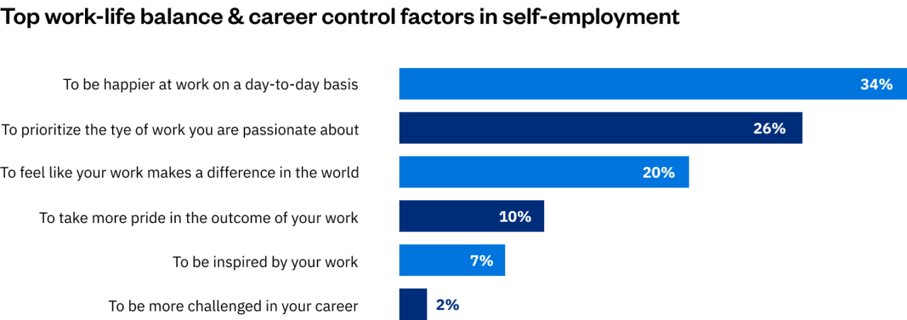 Top Work-life Balance & Career Control Factors in Self-employment